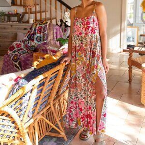 Patti Side Slit Maxi Dress - Vintage Summer Floral